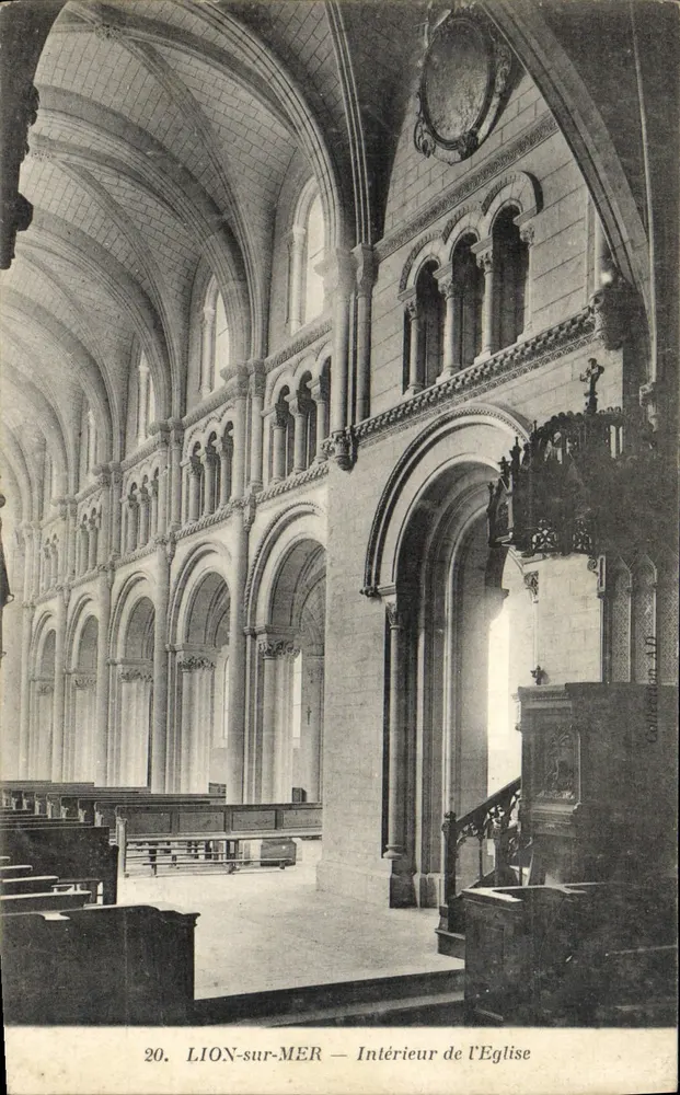 LION-sur-MER — Interior da Igreja — Coleção A.D. n°20 - Frente