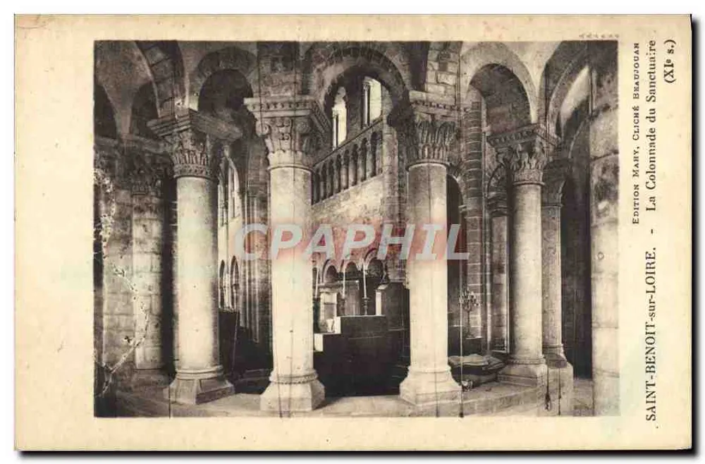 Saint-Benoît-sur-Loire — Die Säulenreihe des Heiligtums — Édition Mary, Cliché Beaujouan (15. Jh.) - Vorderseite