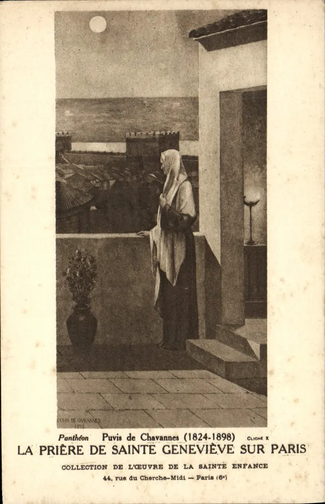 Das Gebet der Heiligen Geneviève über Paris — Werk von Puvis de Chavannes (1824-1898) — Sammlung der Werke der Heiligen Kindheit, Paris - Vorderseite