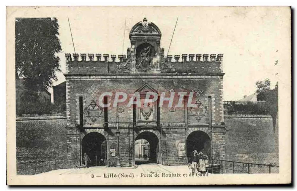 Lille (Nord) - Porta de Roubaix e de Gand — editor desconhecido, n°5 - Frente