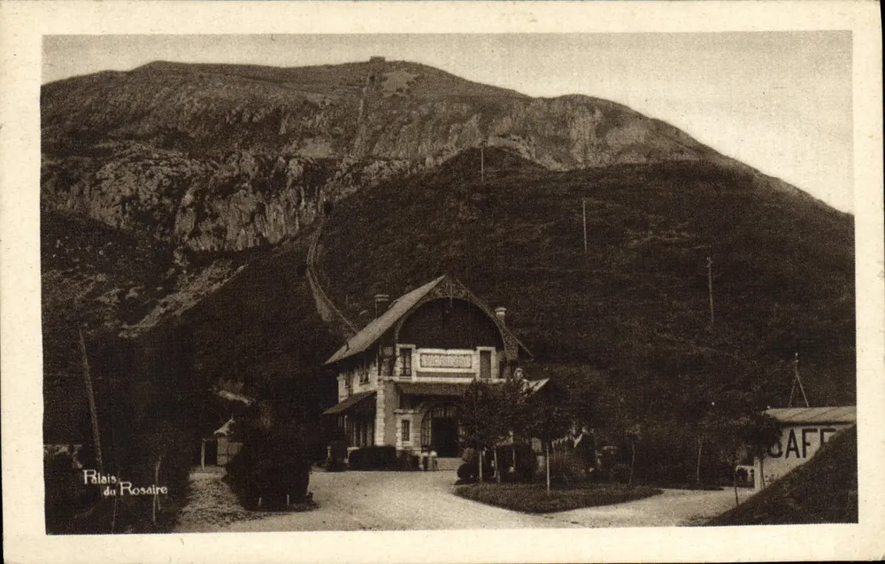 Palast des Rosenkranzes — Seilbahnstation — Edition des Palastes des Rosenkranzes, Lourdes - Vorderseite
