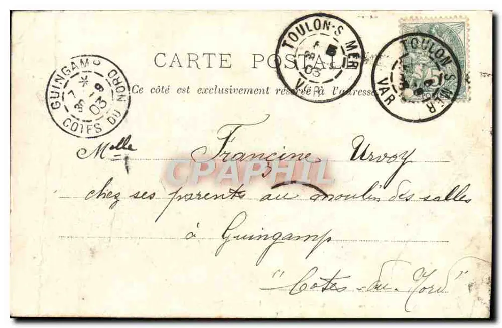 Toulon — A Subprefeitura — A. Couturier, fot. editora, Toulon. N°4 - Verso