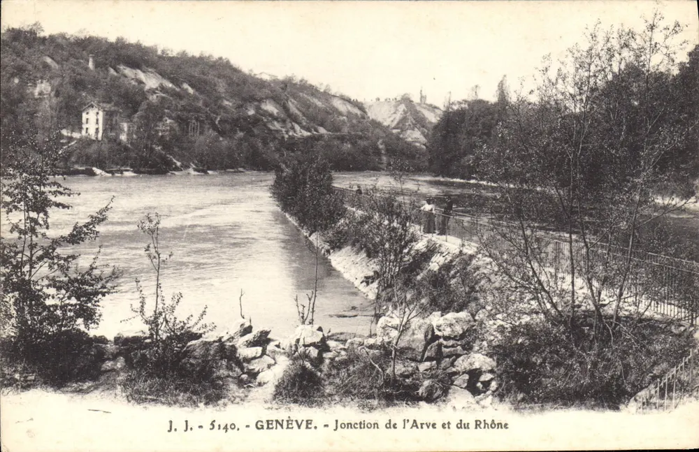 Confluência do Arve e do Rhône — Genebra — J. J. - 5140 - Frente
