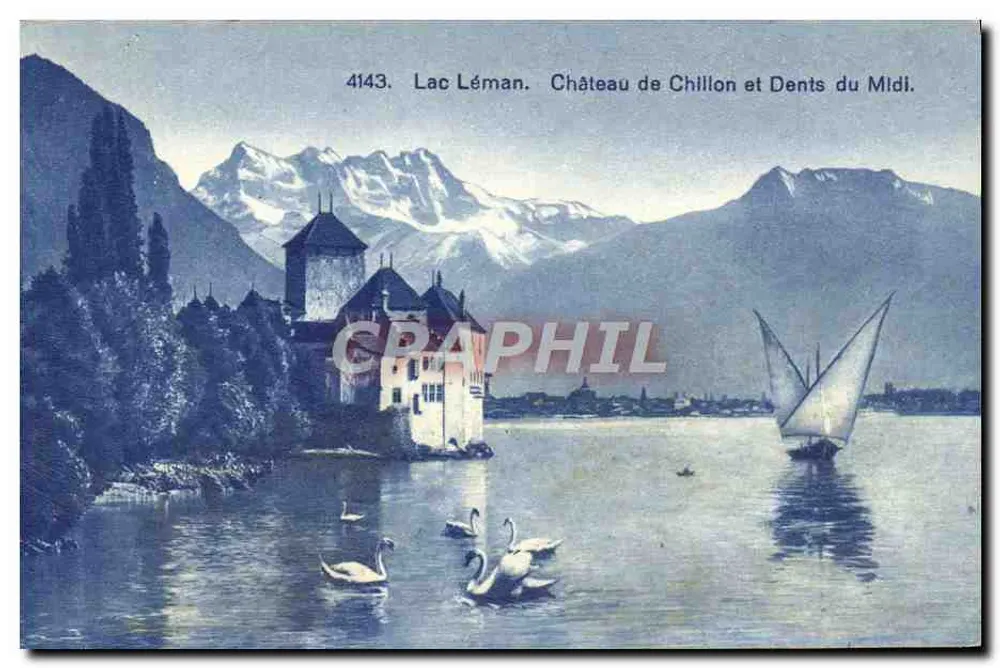 See Léman. Schloss Chillon und Dents du Midi — Editions Dugiez, Genf, Nr. 4143 - Vorderseite