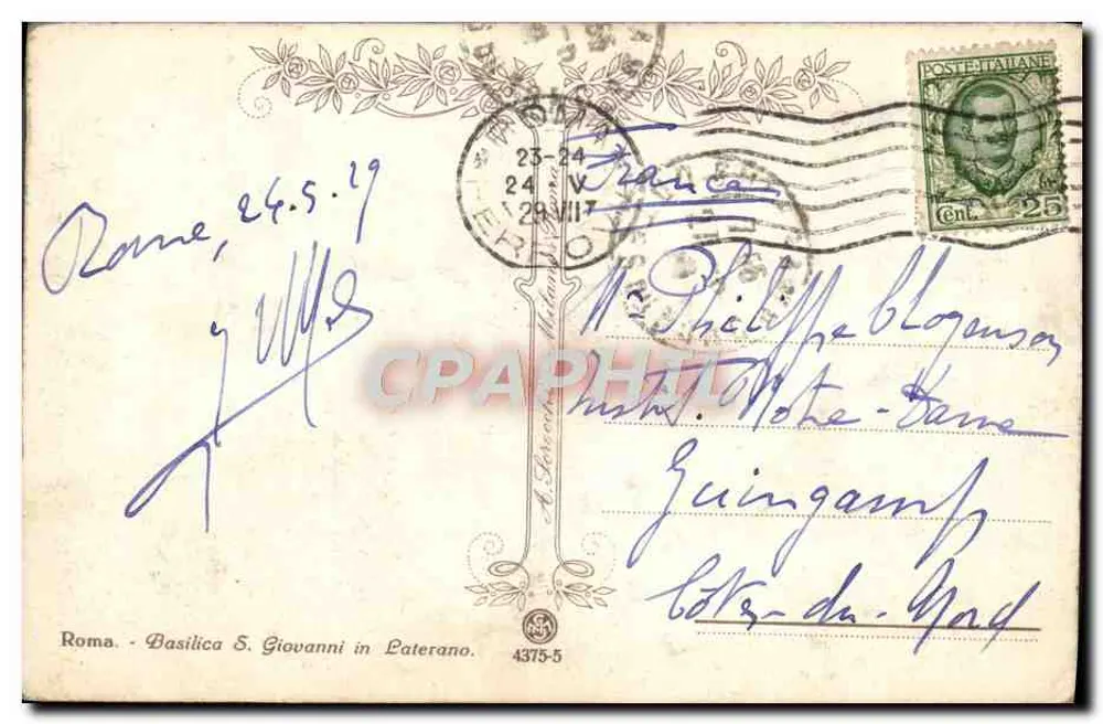 Basílica de São João de Latrão — Roma — editor Roma, n° 4375-5 - Verso
