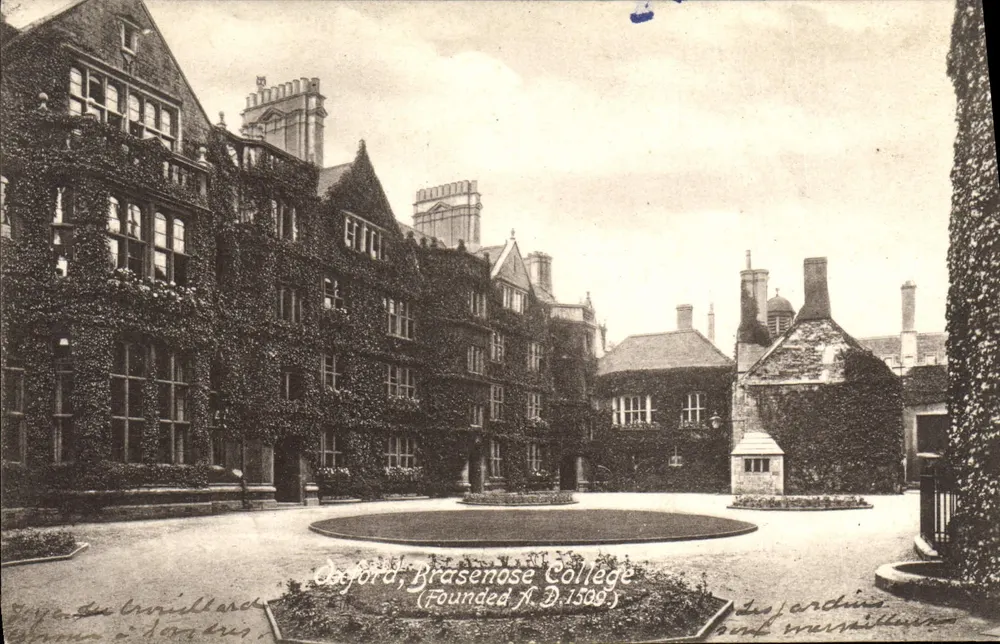 Oxford, Brasenose College — Gesticht A.D. 1509 — uitgever P. Mills & Co. Ltd. - Voorkant