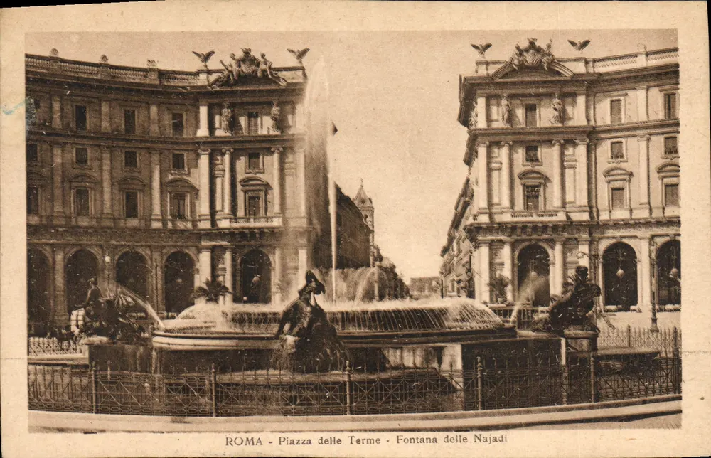 Rom - Piazza delle Terme - Fontana delle Najadi — unbekannter Verleger, Seriennummer nicht sichtbar - Vorderseite
