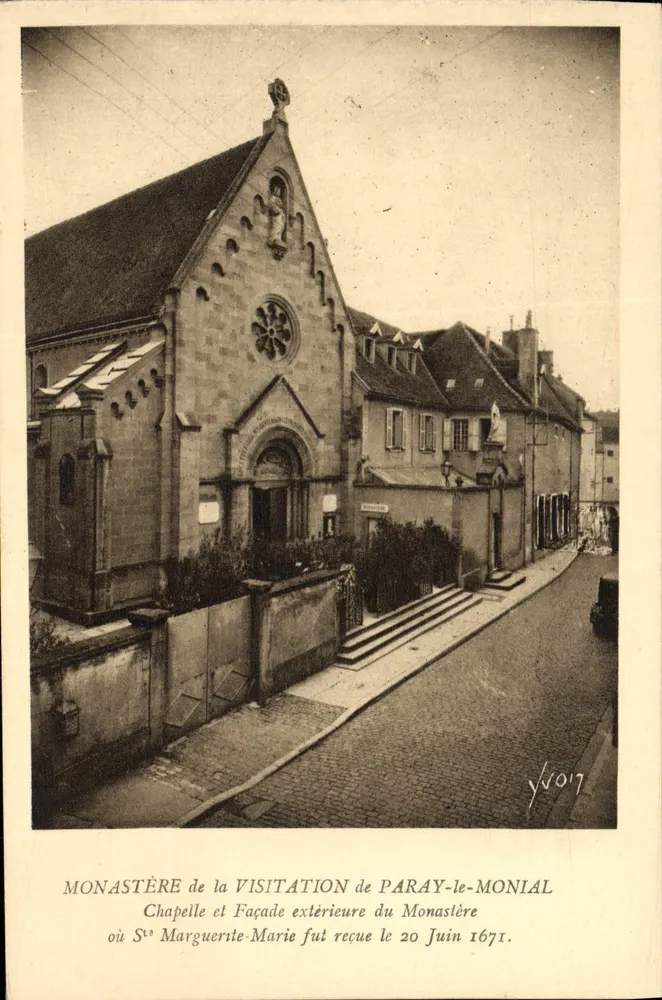 Mosteiro da Visitação de Paray-le-Monial — Capela e fachada externa onde Santa Marguerite-Marie foi recebida em 20 de junho de 1671 — Yvon, n° 7 - Frente