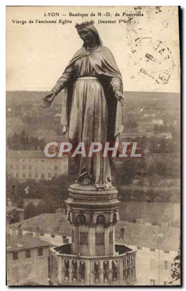 LYON — Basilique Notre-Dame de Fourvière — Jungfrau der alten Kirche (Höhe 5m60) - Vorderseite