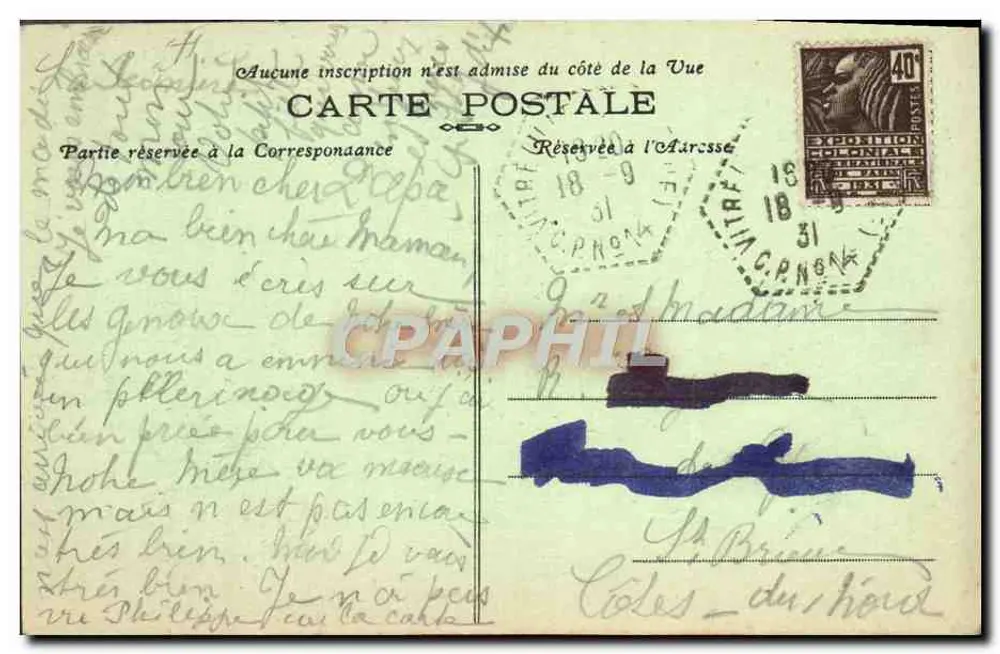 Notre-Dame-de-la-Peinière - Bittet für uns — Édit. Orhant - La Peinière - Rückseite