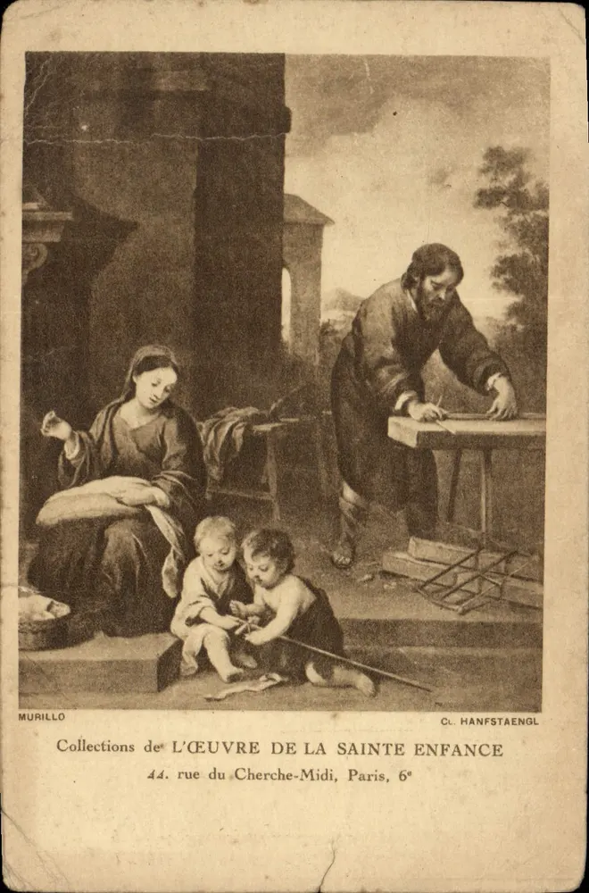 Sainte Famille — scène de la Sainte Enfance — éditeur CL. HANFSTAENGL, n° 44 rue du Cherche-Midi, Paris 6e - Frente