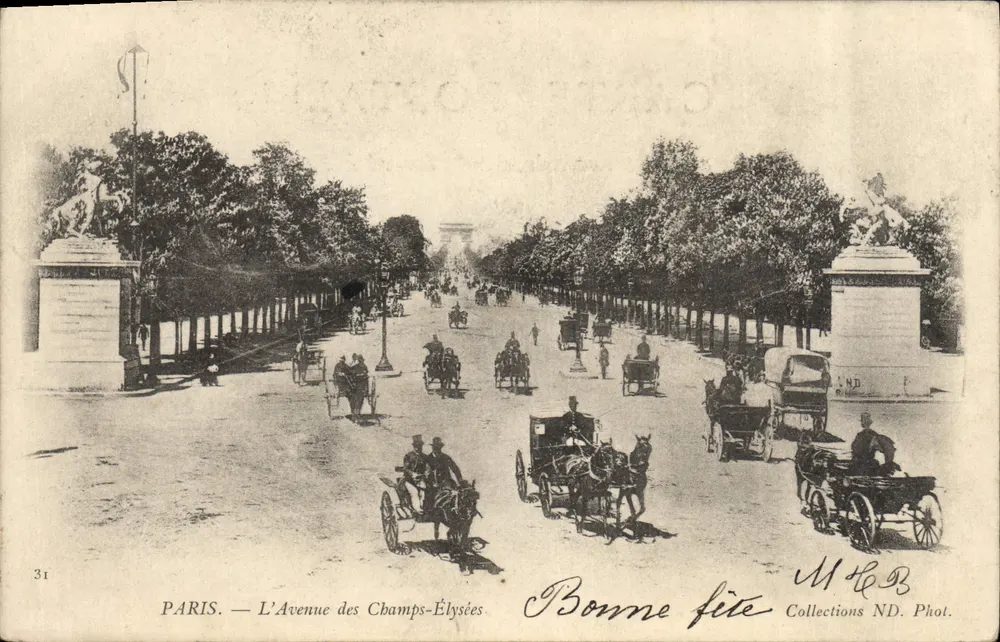 PARIS — A Avenida dos Campos-Élisée — Coleções ND. Fot. n°31 - Frente