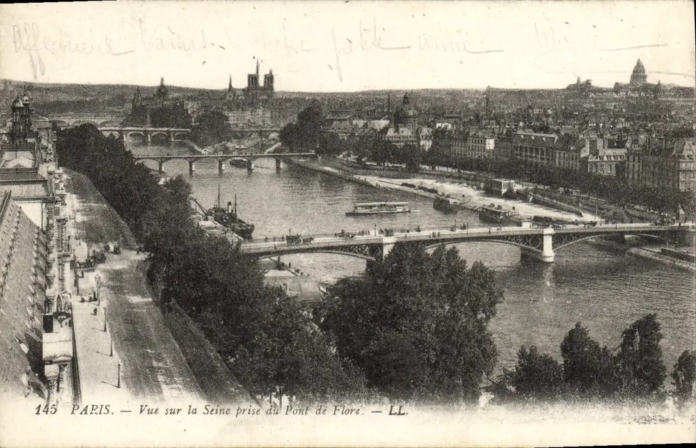 Paris — Ansicht über die Seine vom Pont de Flore — LL. — Nr. 145 - Vorderseite
