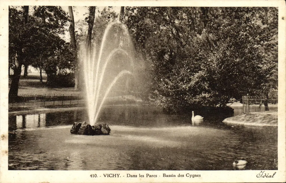 Vichy - In den Parks - Schwannenteich — Verlag Ideal, Nr. 410 - Vorderseite