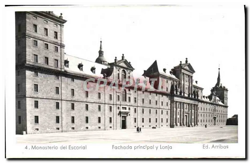 Kloster El Escorial — Hauptfassade und Lonja — Ed. Arribas, n°4 - Vorderseite
