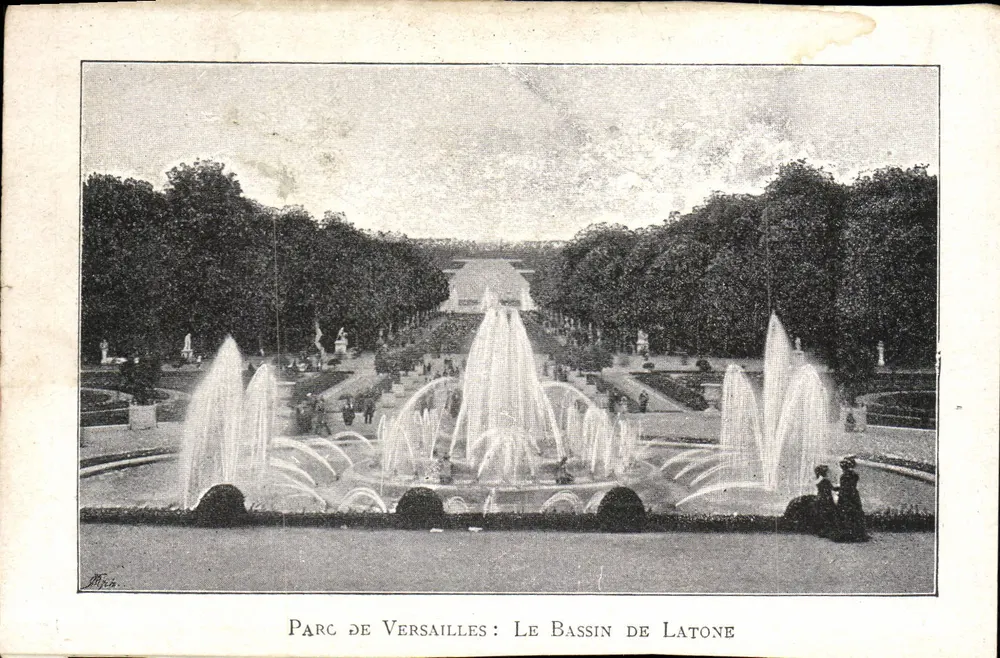 Schlosspark Versailles: Der Latona-See — Verlag J. Piron, Seriennummer nicht sichtbar - Vorderseite