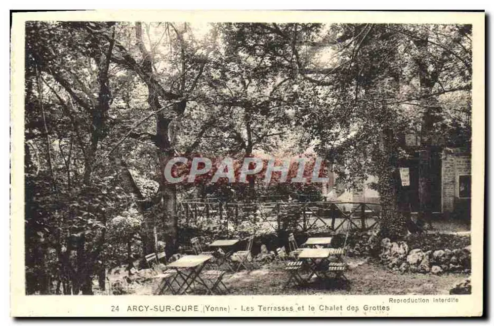 Arcy-sur-Cure (Yonne) — Die Terrassen und das Chalet des Grottes — A. Joublin - Vorderseite