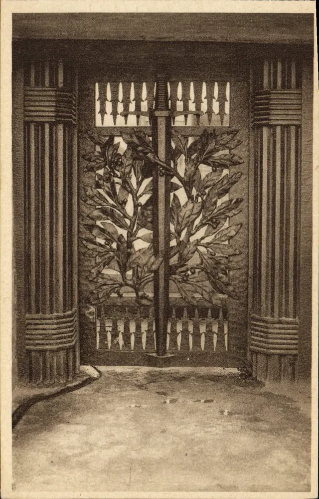 Douaumont — Denkmal der Baionetten-Schützengräben — Eiserne Eingangstür — Ausgabe des Ossuar-Komitees, Nancy - Vorderseite