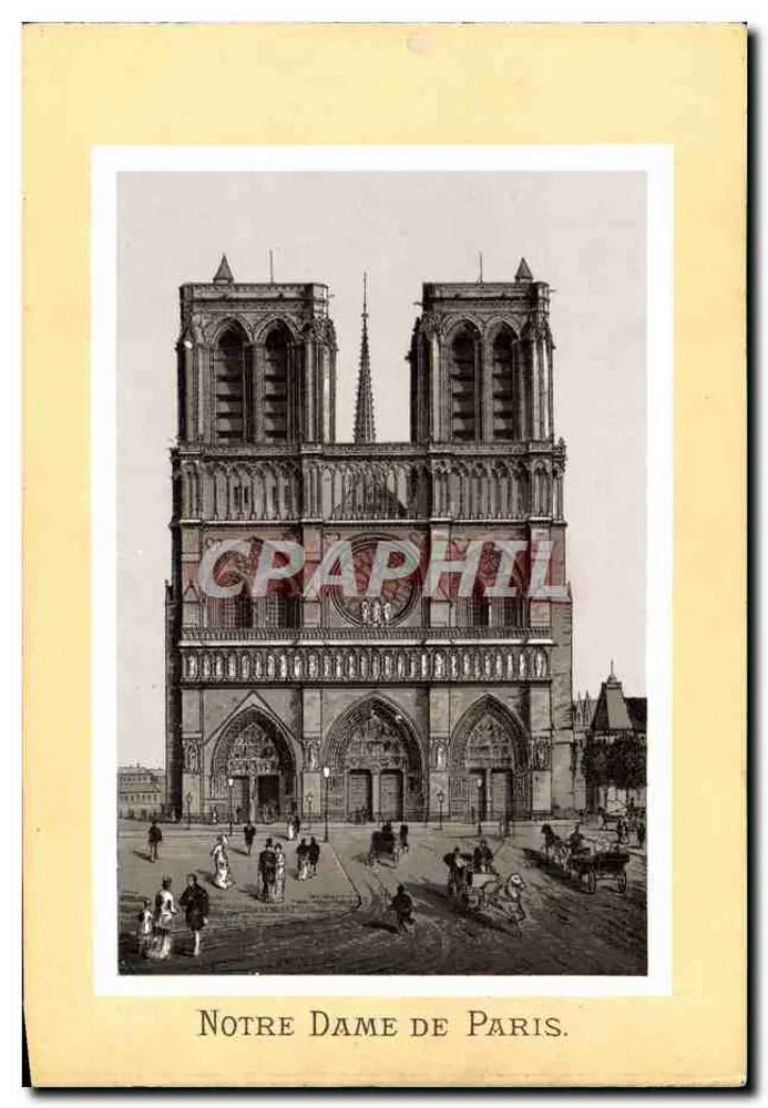 Notre Dame de Paris — façade gothique — éditeur inconnu - Frente