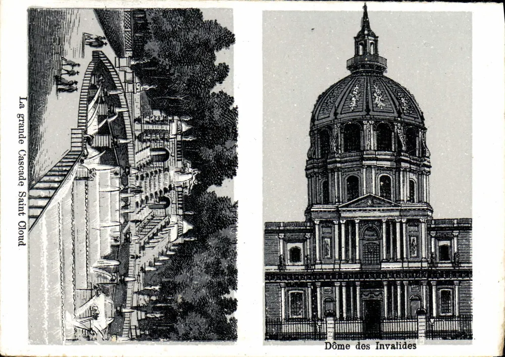 La grande Cascade Saint Cloud — Dôme des Invalides — éditeur non visible - Frente