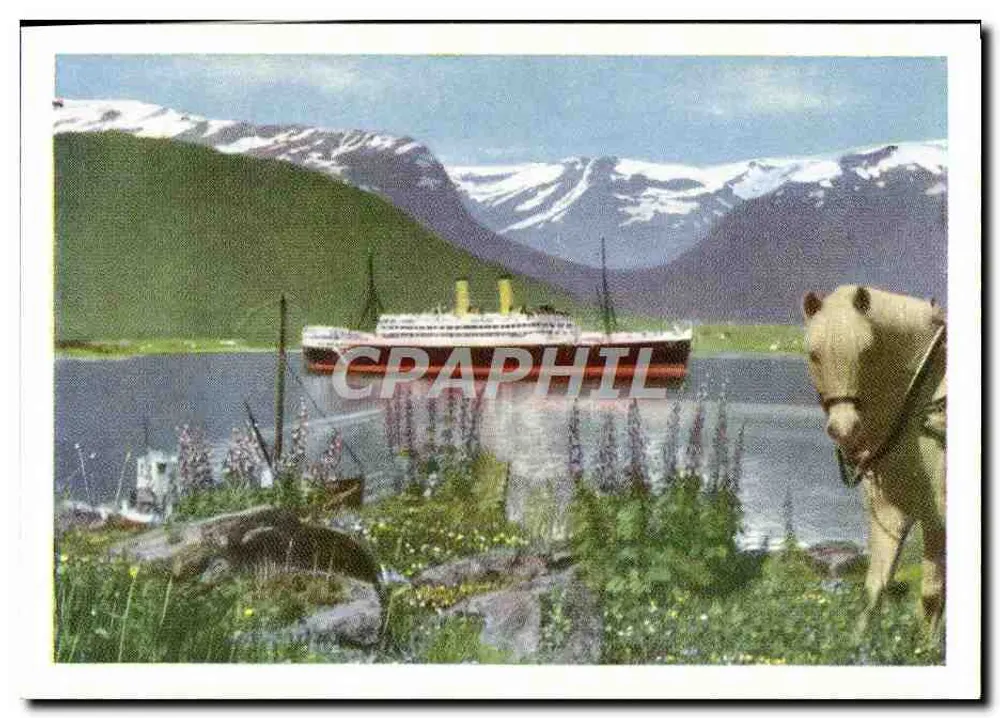 Navio turístico nos fiordes — série Nr. 14 — editor não identificado - Frente