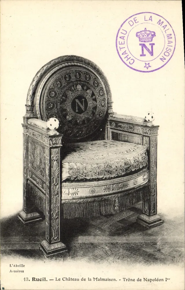 Schloss Malmaison — Thron von Napoleon I. — L'Abeille, Rueil - Vorderseite