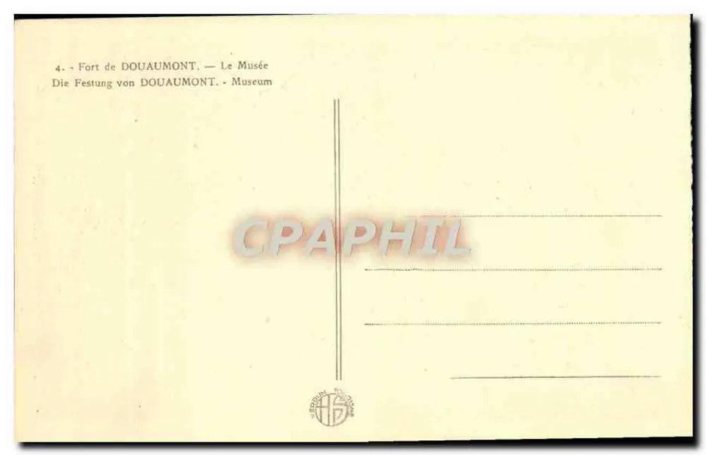 Forte de Douaumont — Museu — Editor: Berdon Toulouse, n°4 - Verso