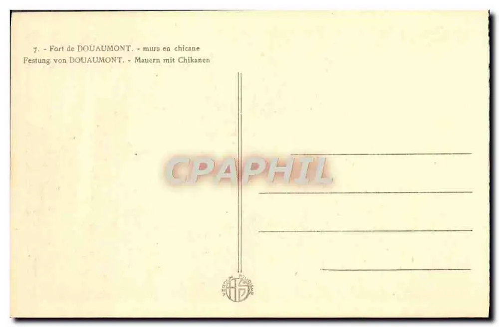 Fort Douaumont — Mauern mit Chikanen — Verlag H57 - Rückseite
