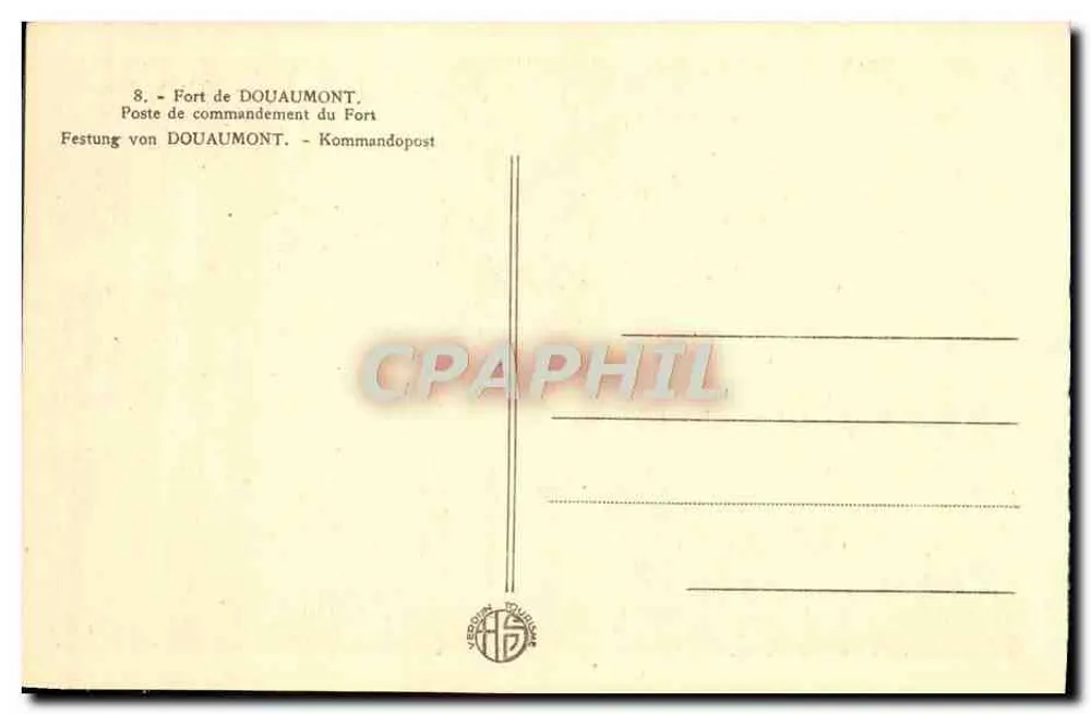 Fort de Douaumont — Posto de comando — editor Véronin & Cie - Verso