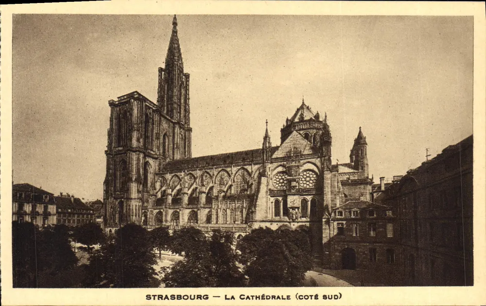 Strasburg — Widok na katedrę (strona południowa) - Awers