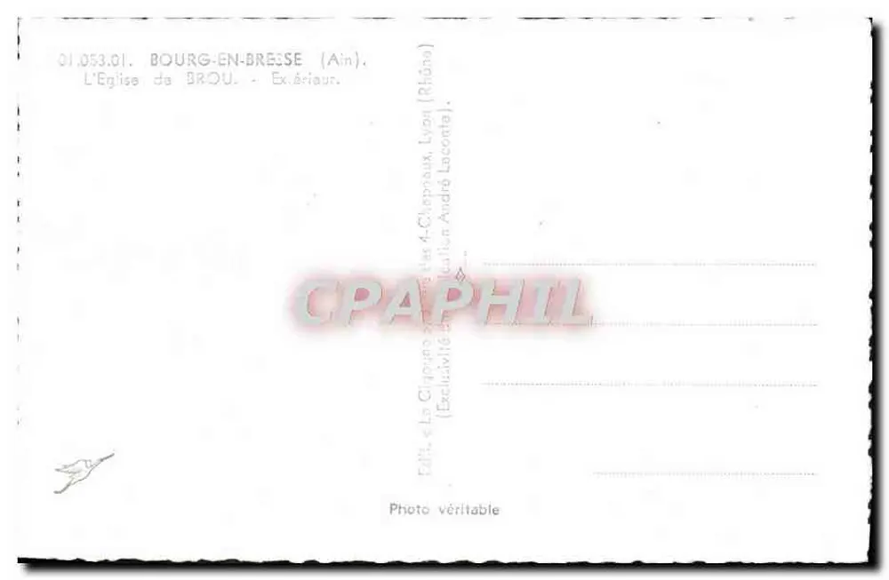 Bourg-en-Bresse (Ain) — A Igreja de Brou — Exterior — A Cigogne - Verso