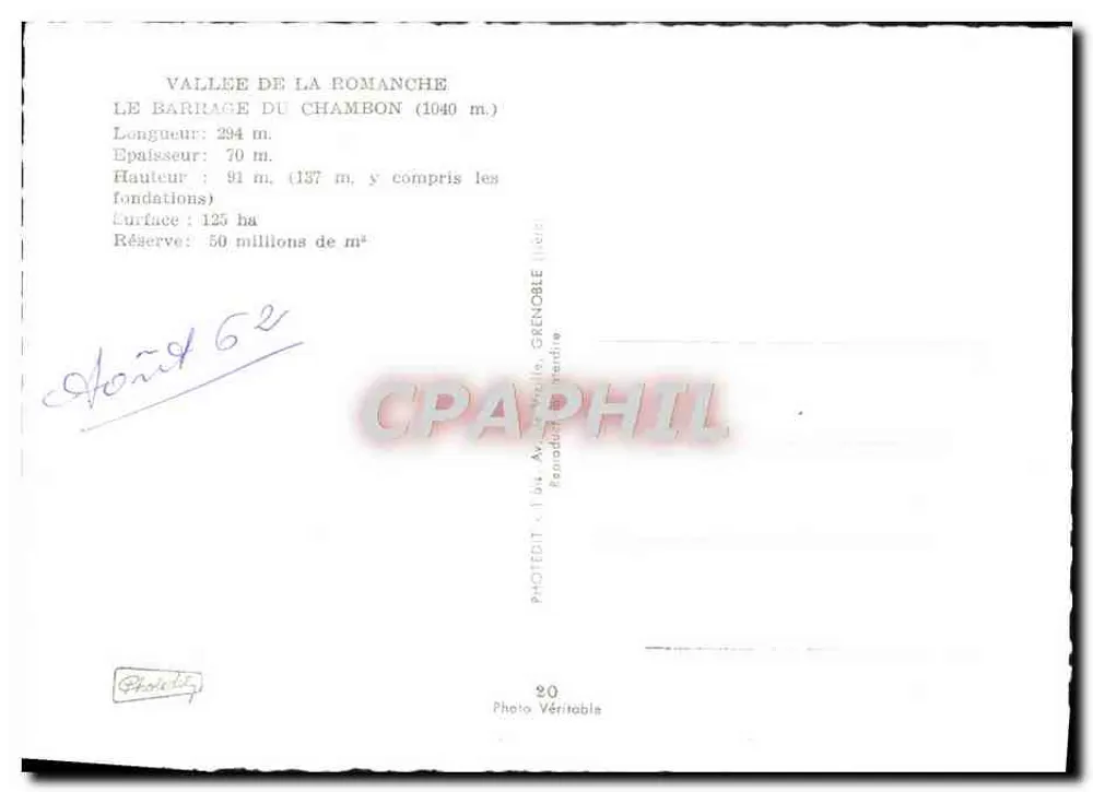 Barragem do Chambon — Vale da Romanche — Photodit - Verso