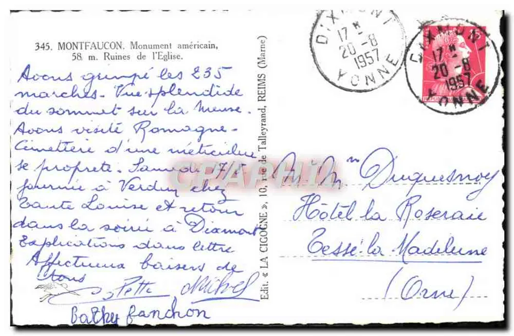 Montfaucón — Ruinen der Kirche — Edit. « LA GIGONE » - Rückseite
