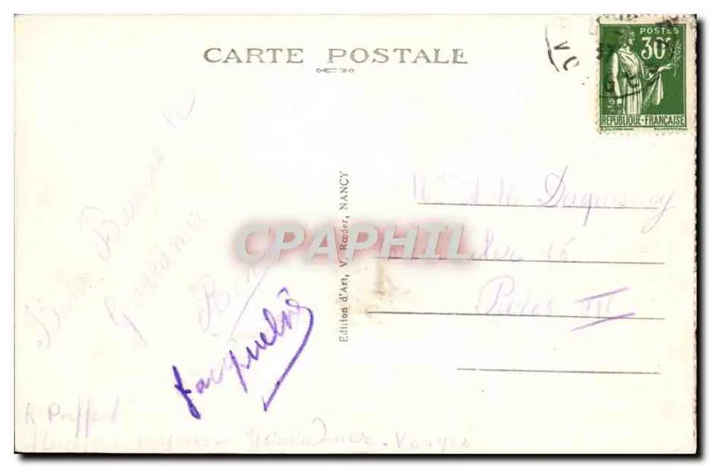 Gérardmer — Um Canto do Lago — V. Roeder, n° 541 - Verso