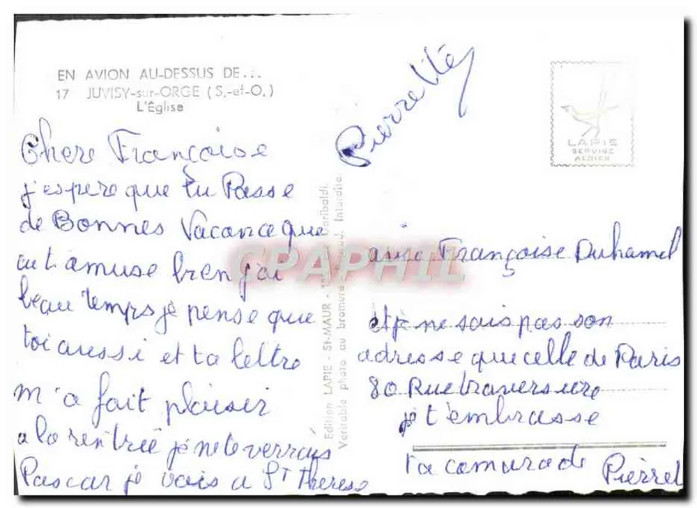 Juvissy-sur-Orge — Die Kirche — Edition LAPIE - St-Maur - Rückseite