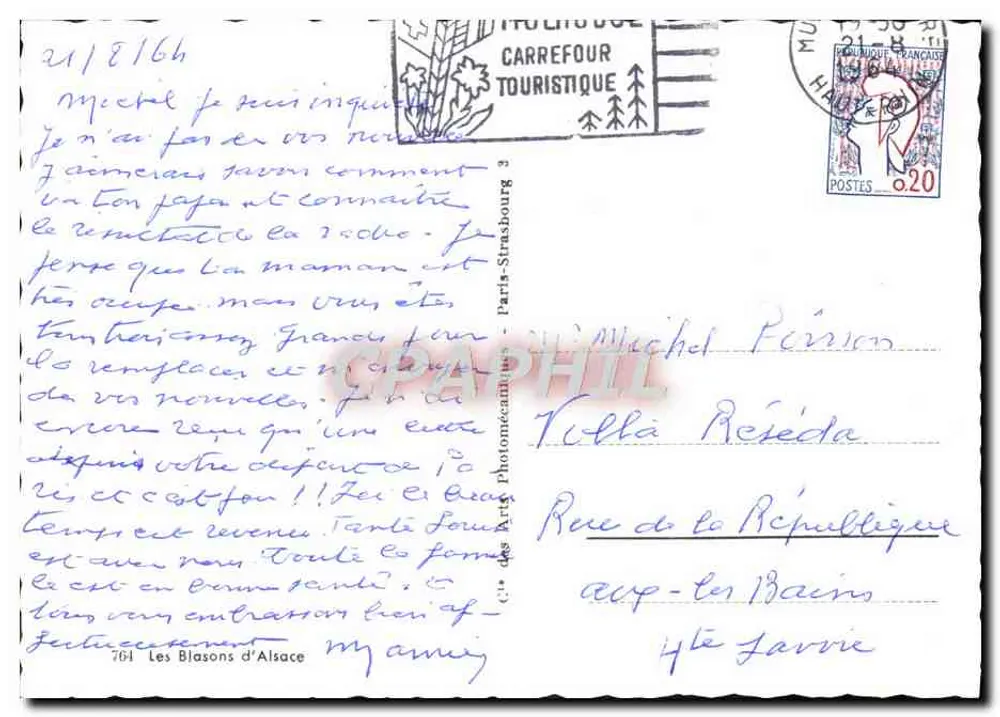 Die Wappen der Elsass — Verlag: Carrefour Touristique, Nr. 761 - Rückseite