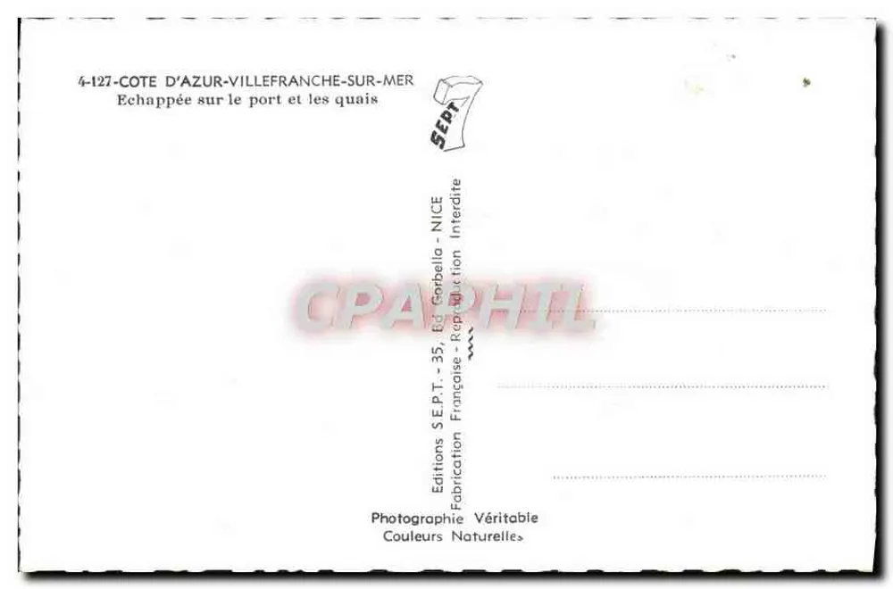Villefranche-sur-Mer — Hafen und Dockanlagen — Editions S.E.P.T. - NICE - Rückseite
