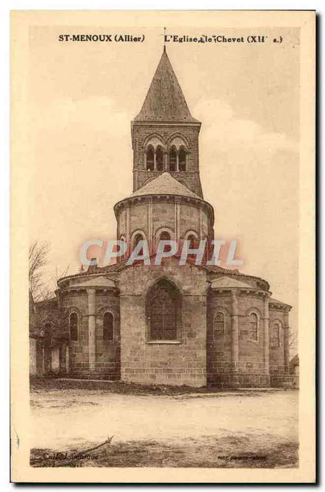 St-Menoux (Allier) — A Igreja com Chevet (século XII) — C. L. Lamourgue - Frente