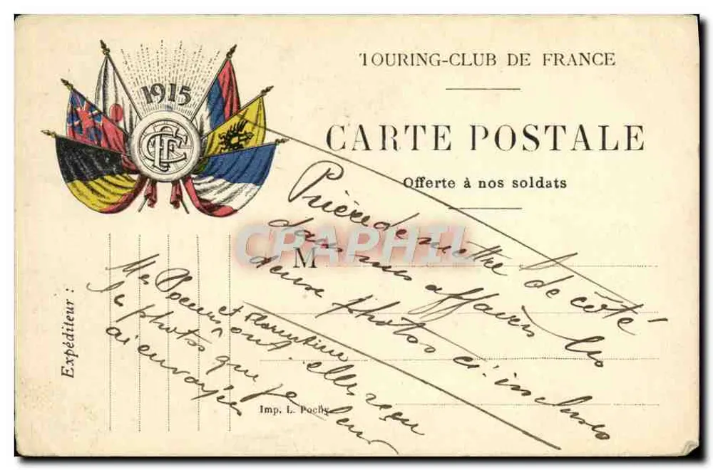 Touring-Club Frankreich — Postkarte an unsere Soldaten — Imp. L. Puech - Vorderseite