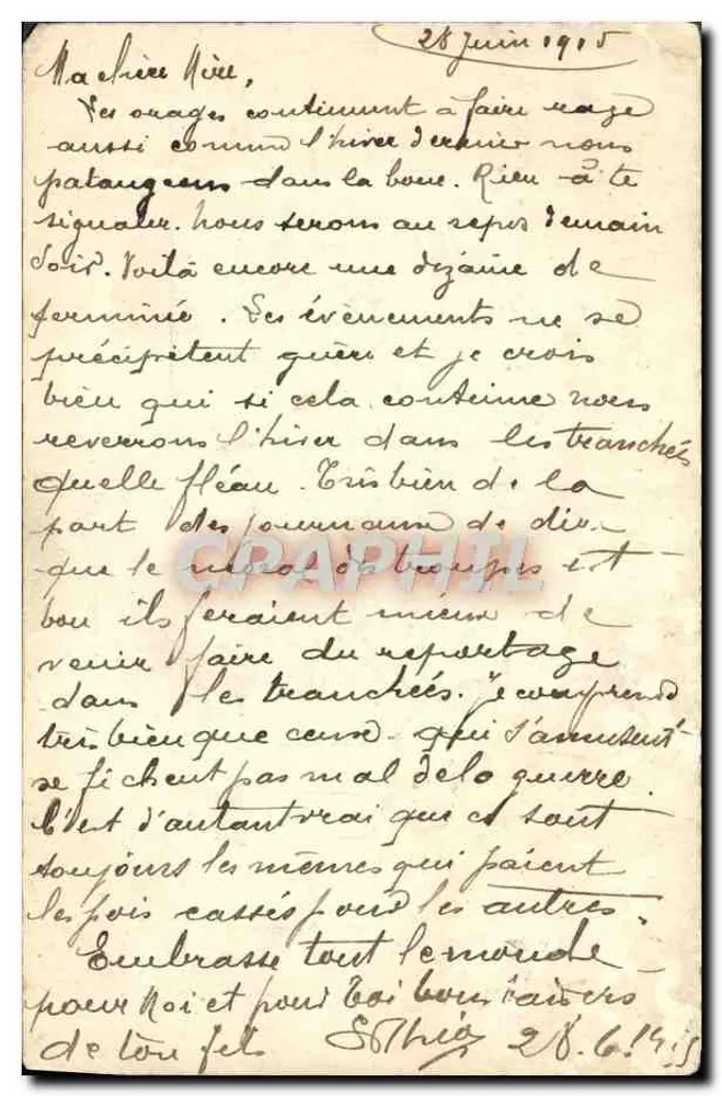 Touring-Club Frankreich — Postkarte an unsere Soldaten — Imp. L. Puech - Rückseite