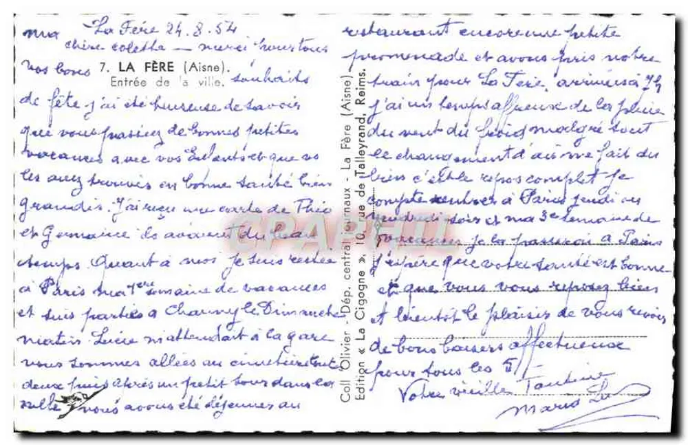 La Fère — rua central — editor La Cigogne, n° 7 - Verso