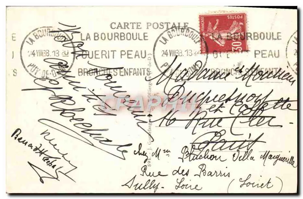 La Bourboule — Boulevard de l'Hôtel-de-Ville und Thermes — Verlag GdO - Rückseite