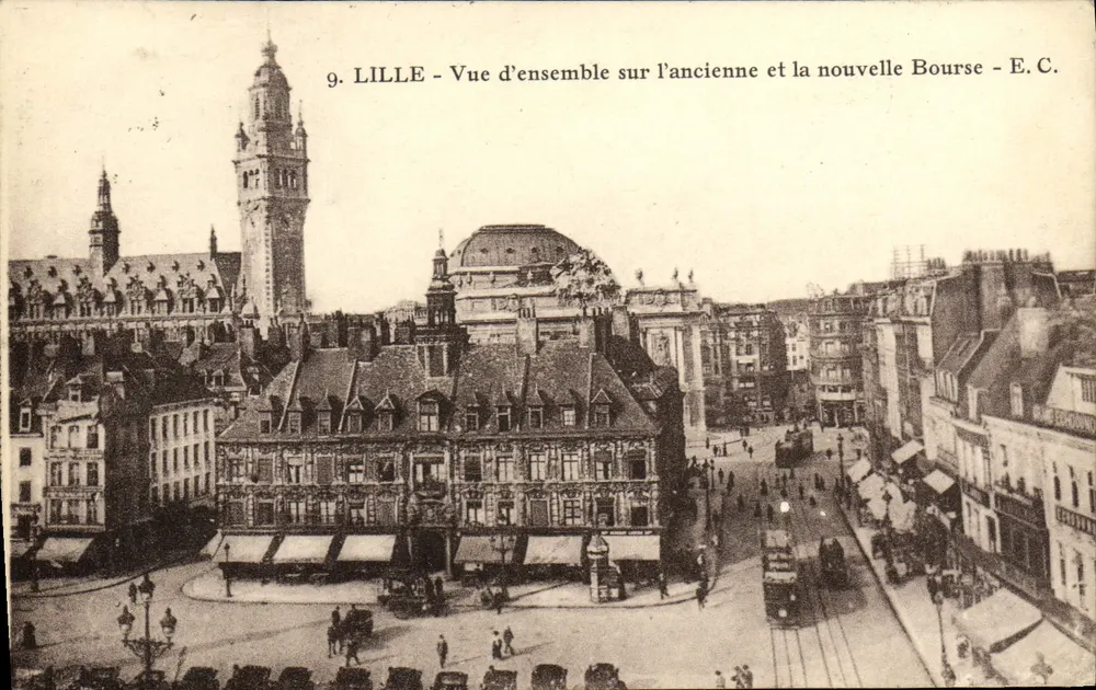 Lille — Übersicht über den alten und neuen Börsenplatz — E.C. - Vorderseite