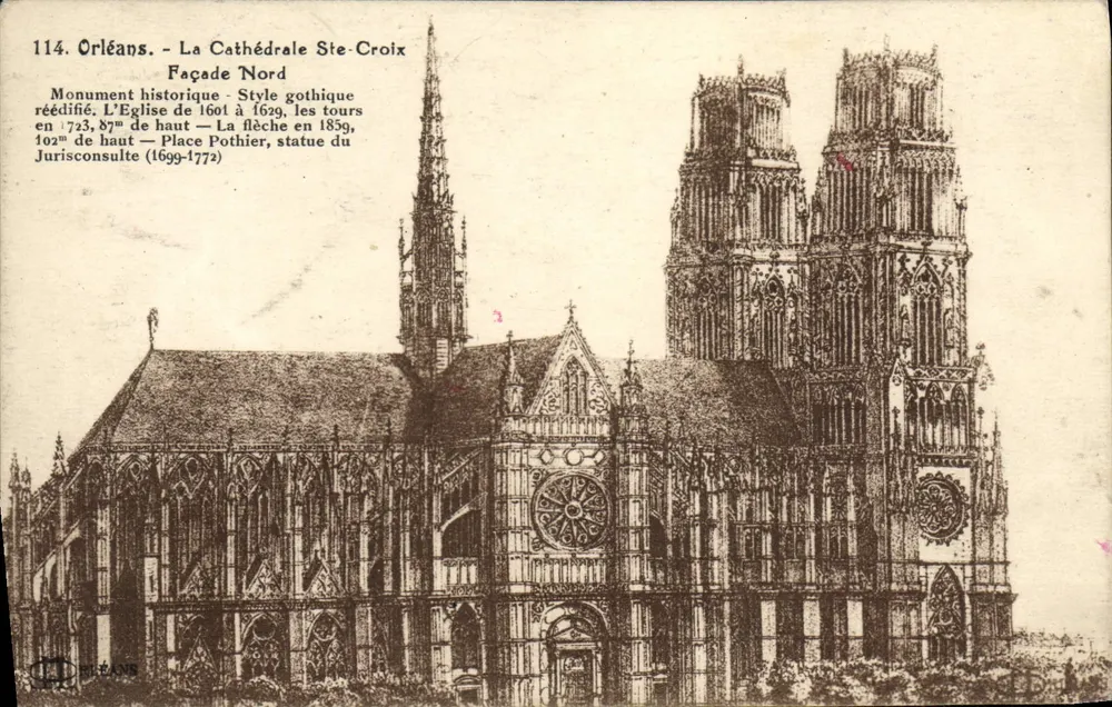 Orléans — Die Kathedrale Sainte-Croix — Nordfassade — Verlag Orléans, n°114 - Vorderseite