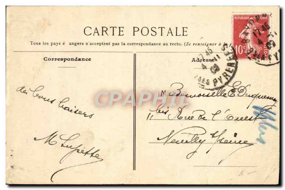 Bayonne — Pont Marengo — Verlag C. Fournil, n°16 - Rückseite