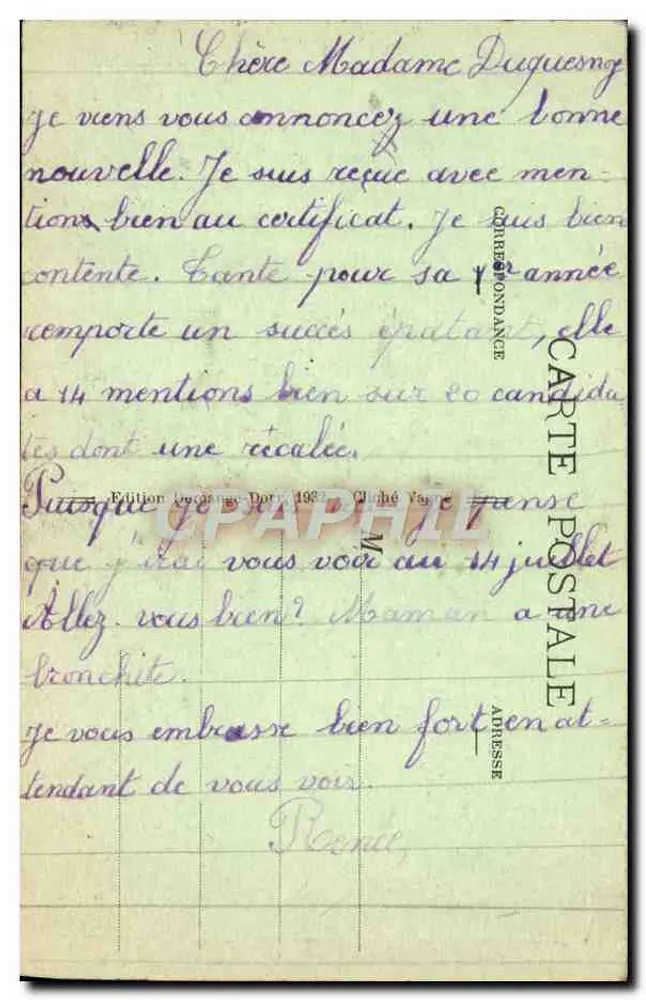 Mousson - A Torre de Joana d'Arc — Edição Lecouffe-Darrie 1903 - Verso