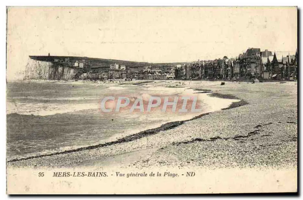 Mers-les-Bains - Vista geral da Praia - ND - Frente