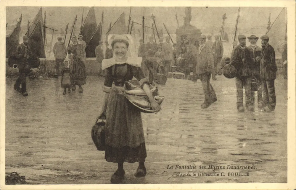 La Fontaine des Marins Douarnenez — nach dem Gemälde von E. BOUILLE - Vorderseite