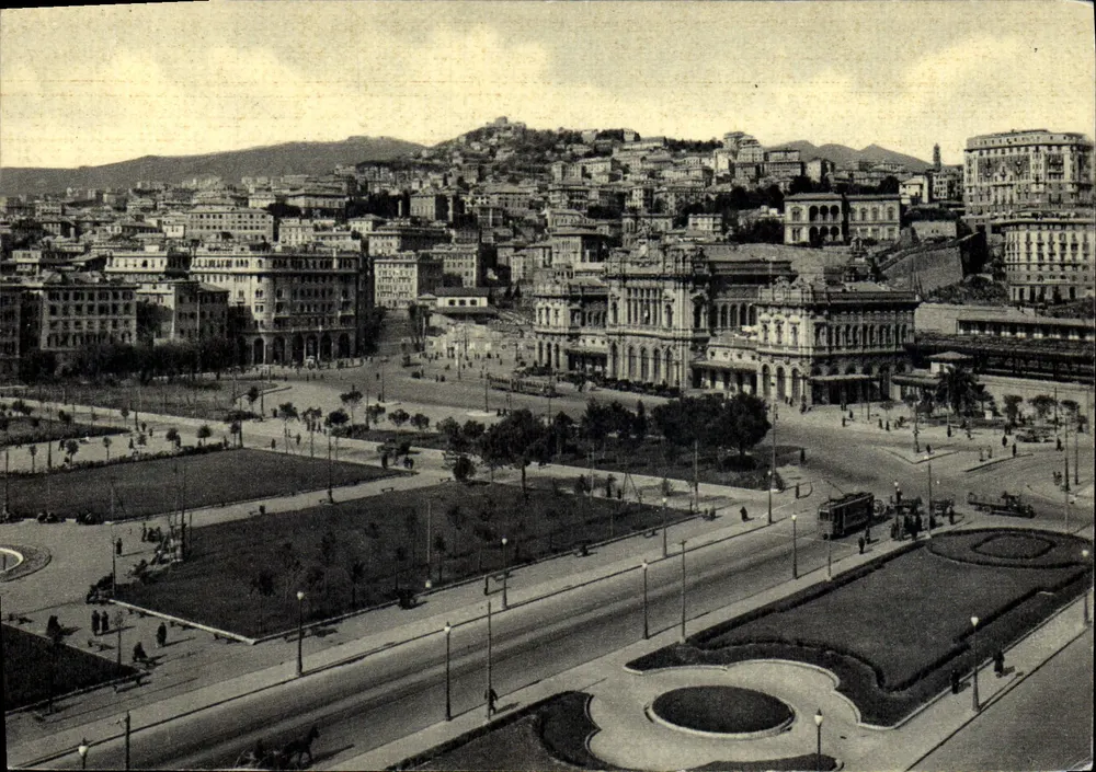 Gênova - Piazza G. Verdi e Estação Brignole — S.A. Magazzini Stabilì Gênova - Frente