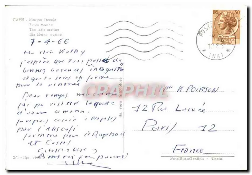 Piscina de Capri — Marina Piccola — FotoRotoGrana - Terni - Verso
